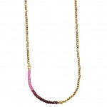 Asymmetrical Ruby Fade and Bead Necklace